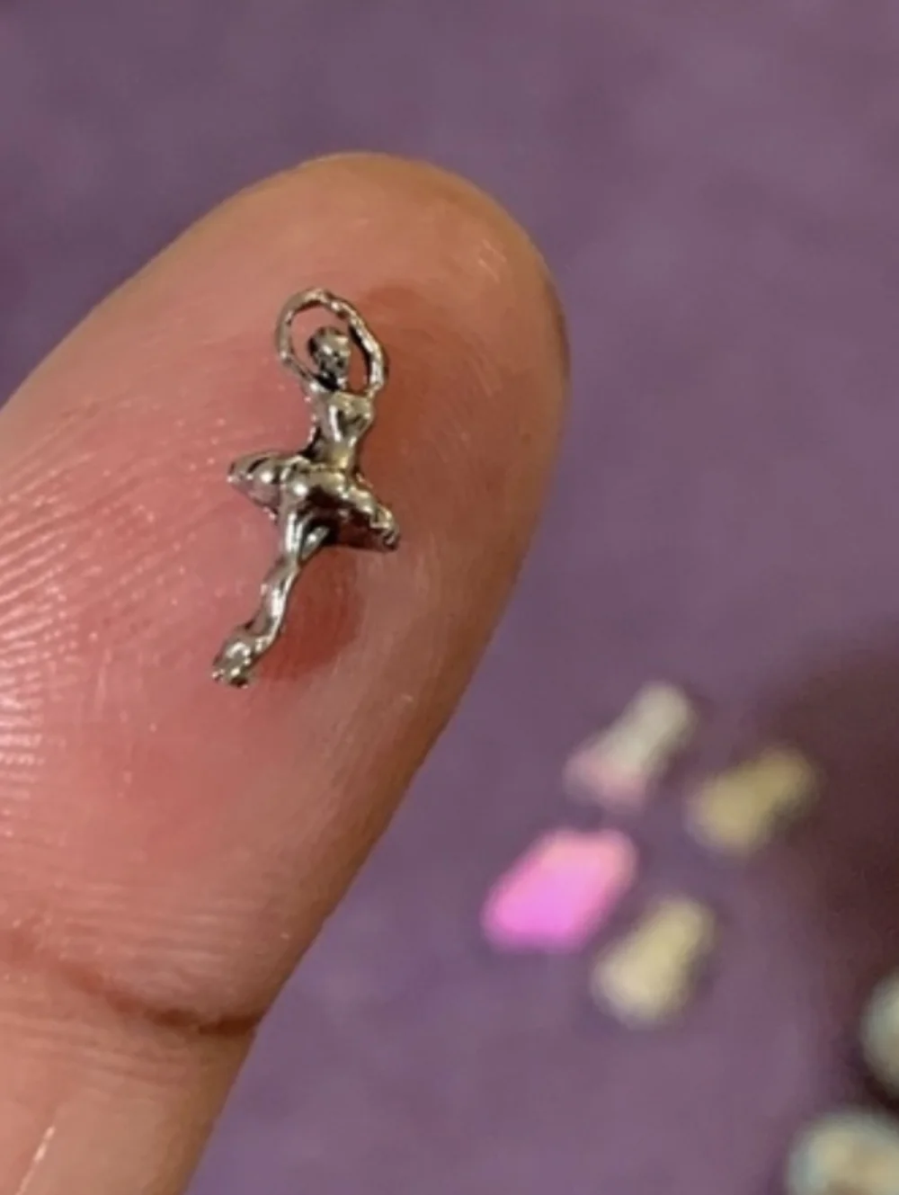 Rhinestone 'T' Floating Locket Charm